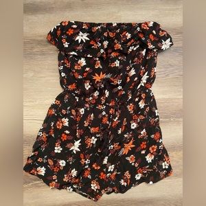 Floral Strapless Romper